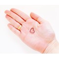 Pingente Coração de Lado Com Zircônias Rosa + Corrente Cartier Em Ouro 18k 